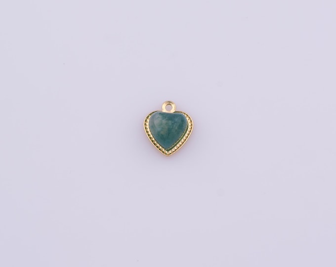 1 pcs Gold Heart Pendant,18K Gold Filled Love Charm,Heart Charms DIY Bracelet Necklace Jewelry Making Findings Supply