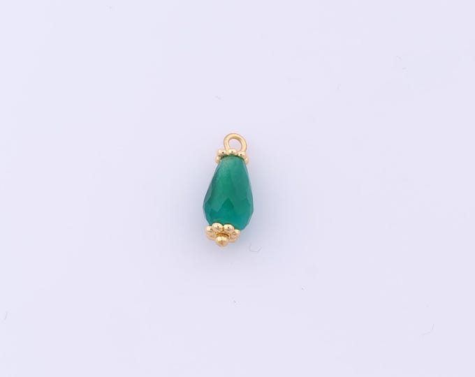 1 pcs Gold Energy Stone Pendant,18K Gold Filled Natural Stone Charm,Stone Charms DIY Bracelet Necklace Jewelry Making Findings Supply