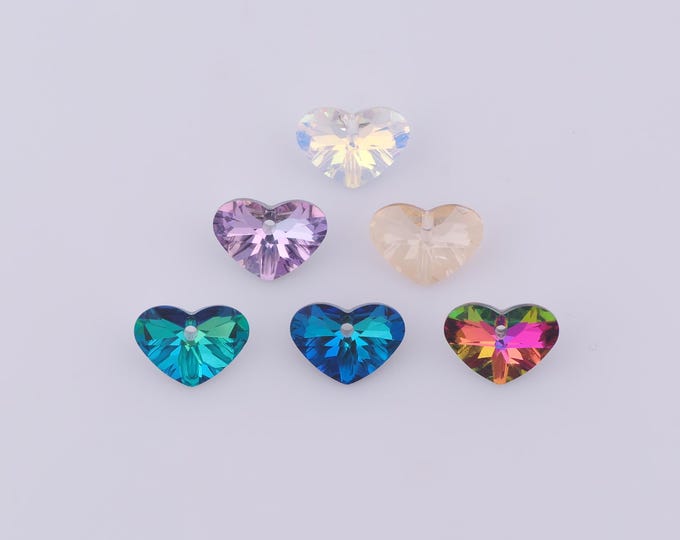 1 pcs Heart Crystal Pendant,Crystal AB Charms,Austrian Crystal,Made in Austria DIY Bracelet Necklace Jewelry Making Findings Supply