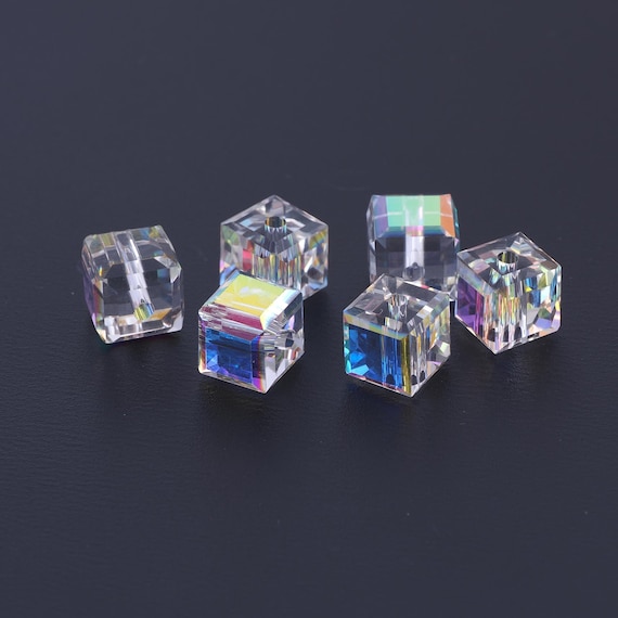 Perles Carrées En Cristal Autrichien - Multicolores Pour Créations DIY