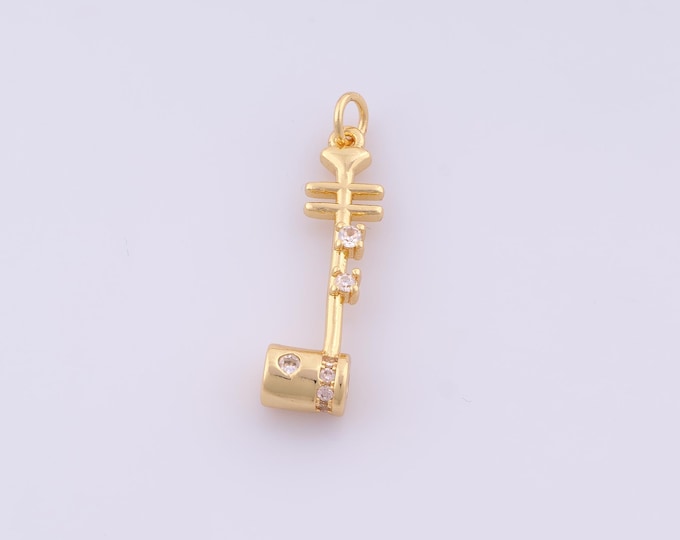1 pcs Gold CZ Erhu Pendant,18K Gold Filled Erhu Charm,Erhu Charms DIY Bracelet Necklace Jewelry Making Findings Supply