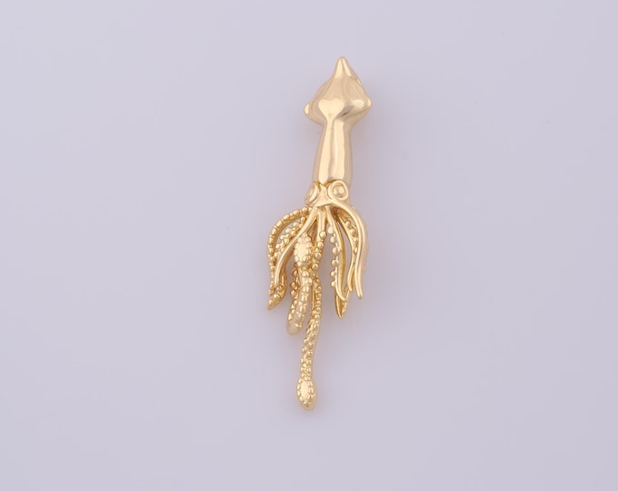 1 pcs Gold Octopus Pendant,18K Gold Filled Marine Life Charm,Octopus Charms DIY Bracelet Necklace Jewelry Making Findings Supply