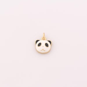 1 pcs Gold Enamel Panda Pendant,18K Gold Filled Animal Charm,Panda Charms DIY Bracelet Necklace Jewelry Making Findings Supply