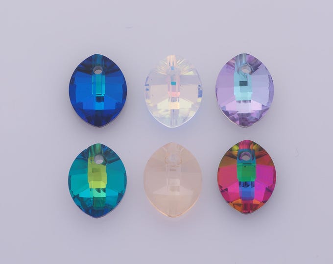1 pcs Pure Leaf Crystal Pendant,Crystal AB Charms,Austrian Crystal,Made in Austria DIY Bracelet Necklace Jewelry Making Findings Supply