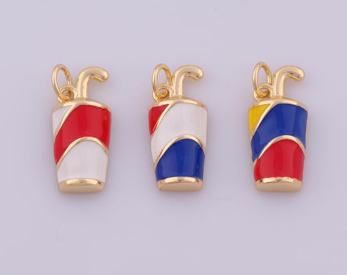 1 pcs Gold Enamel Golf Bucket Pendant,18K Gold Filled Golf Club Bucket Charm,Golf Charms DIY Bracelet Necklace Jewelry Making Finding Supply