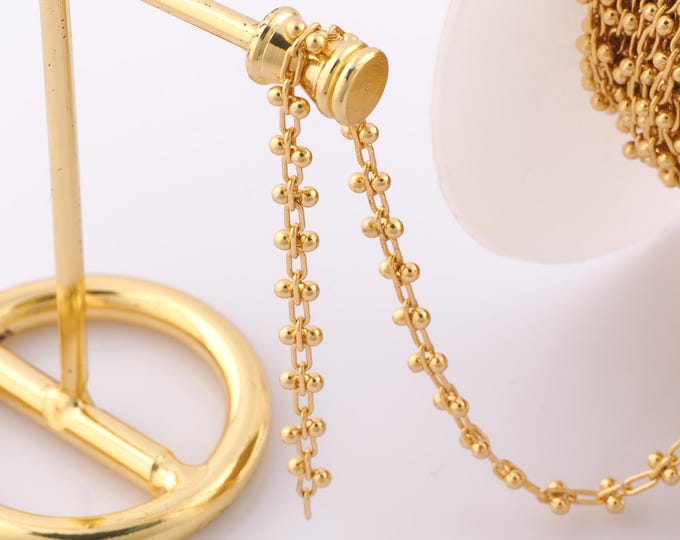 1 Meter Gold Cable Chain, 18K Gold Filled Semi Finished Chain, Specialty Chains, DIY Jewelry Making Supplies