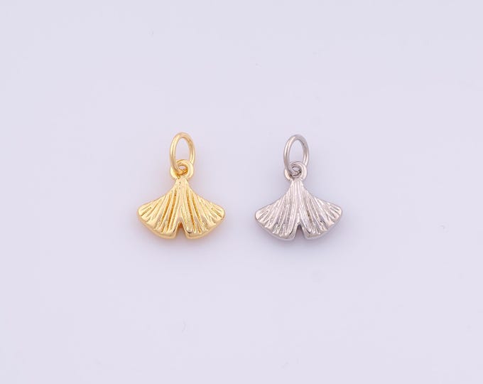 1 pcs Gold Ginkgo Leaf Pendant,18K Gold Filled Leaf Charm,Ginkgo Leaf Charms DIY Bracelet Necklace Jewelry Making Findings Supply