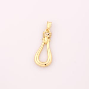 1 個のゴールド CZ ウォーター ドロップ ペンダント、18K ゴールド フィルド ウォーター ドロップ チャーム、ウォーター ドロップ チャーム DIY ブレスレット ネックレス ジュエリー製作 金具 サプライ