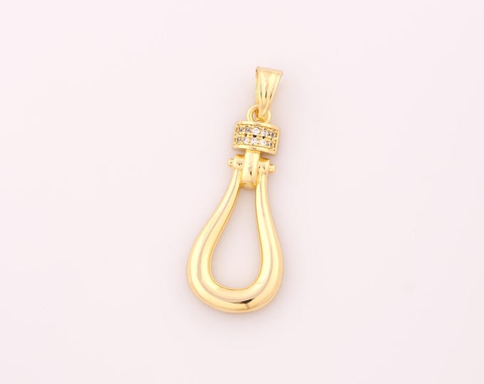 1 pcs Gold CZ Water Drop Pendant,18K Gold Filled Water Drop Charm,Water Drop Charms DIY Bracelet Necklace Jewelry Making Findings Supply