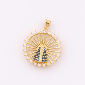 1 pcs Gold CZ Pope Pendant,18K Gold Filled Religious Charm,Christian Charm DIY Bracelet Necklace Jewelry Making Findings Supply