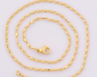 1 Str Gold Lock Necklace, 18K Gold Filled Chain Necklace, Adjustable Necklace, Gift for Her
