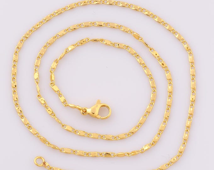 1 Str Gold Lock Necklace, 18K Gold Filled Chain Necklace, Adjustable Necklace, Gift for Her