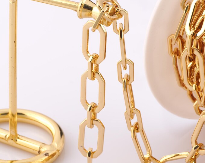 1 Meter Gold Cable Chain, 18K Gold Filled Semi Finished Chain, Specialty Chains, DIY Jewelry Making Supplies