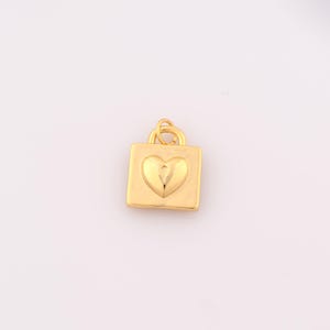1 Stück Gold Herz Anhänger, 18K Gold gefüllt Liebe Charme, Lock Charms DIY Armband Halskette Schmuck machen Erkenntnisse Versorgung