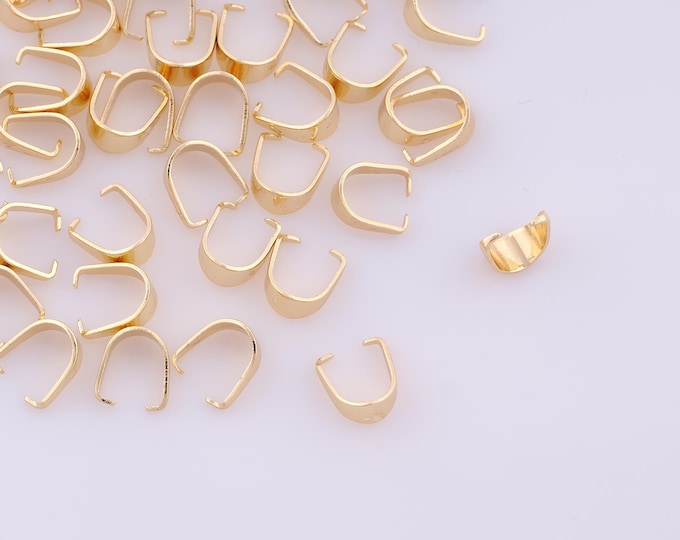 100 pcs Gold Melon Seeds Clasp,14K Gold Filled Pinch Clip Bail Clasp,Melon Clasp for DIY Bracelet Necklace Jewelry Making Findings Supply