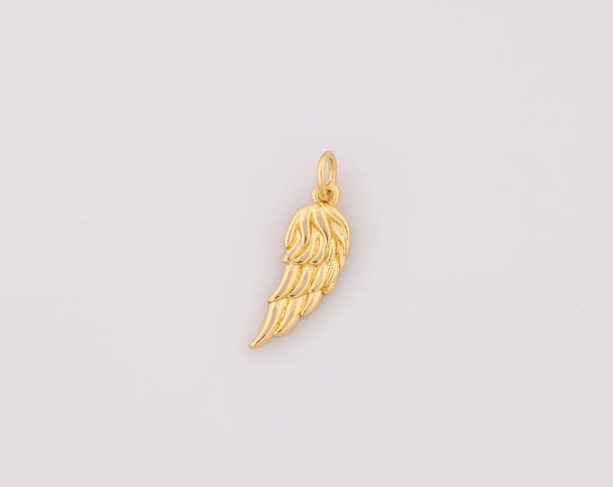 1 pcs Gold Wing Pendant,18K Gold Filled Angel Wing Charm,Animal Wings Charms,DIY Bracelet Necklace Jewelry Making Findings Supply