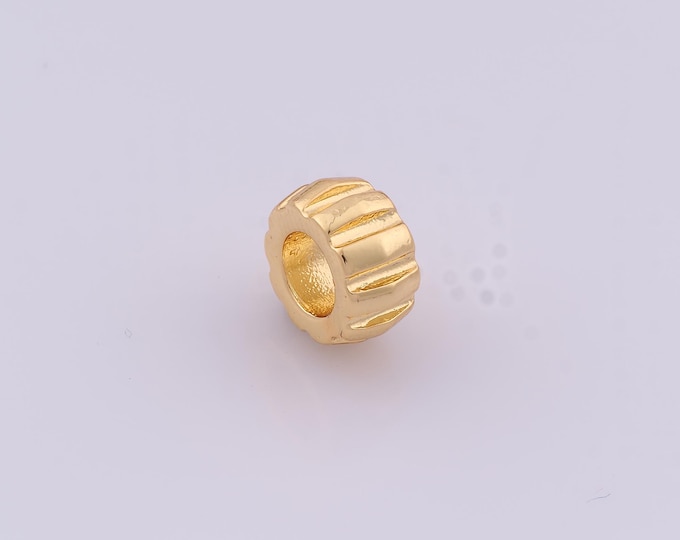 1 pcs 18K Gold Filled Round Spacer Beads,Large Hole Beads,Tube Beads for DIY Jewelry Making Findings Supply