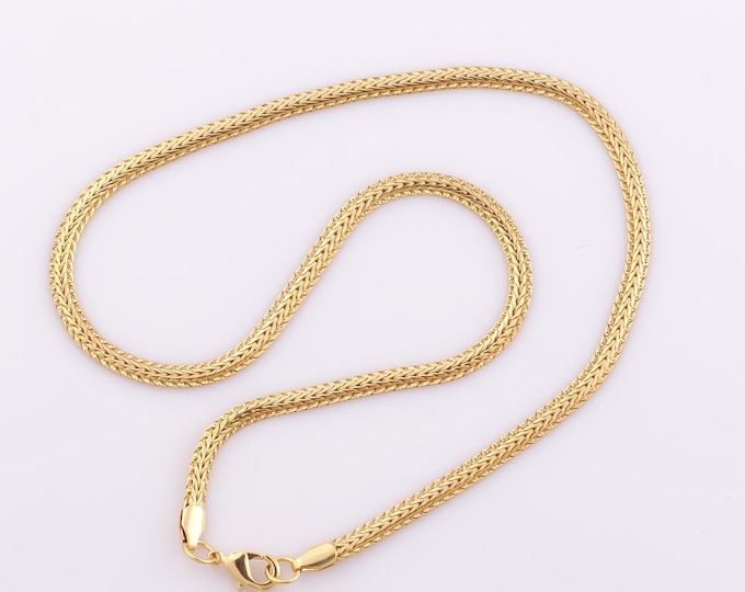 1 Str Foxtail Necklace,Chains Necklace 18K Gold Filled Foxtail Necklace, Adjustable Necklace, Gift for Her
