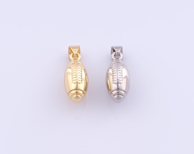 1 pcs Gold Rugby Pendant,18K Gold Filled Sports Charm,American Football Charms DIY Bracelet Necklace Jewelry Making Findings Supply