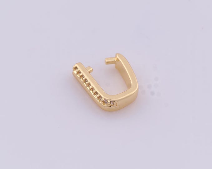 Gold CZ Clip-On Clasp,18K Gold Filled Clip-On Clasp,Clip-On Clasp for DIY Bracelet Necklace Jewelry Making Findings Supply