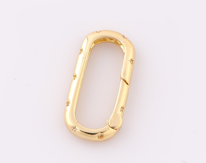1 pcs Gold Push Door Clasp,18K Gold Filled Snap Clasp,Snap Clasp for DIY Bracelet Necklace Jewelry Making Findings Supply