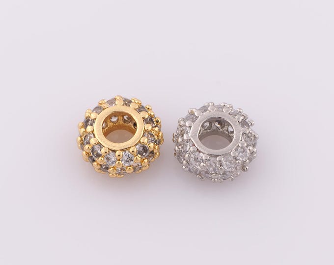1 pcs 18K Gold Filled Round Flat Spacer Beads,Flat Beads,Round Beads for DIY Jewelry Making Findings Supply