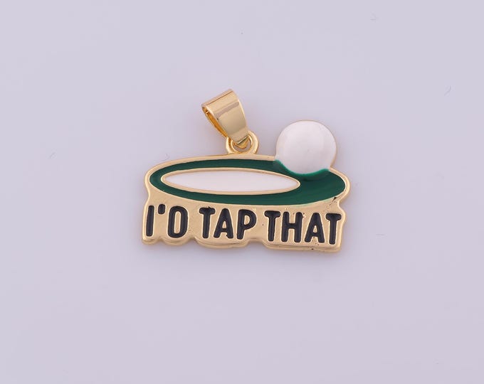 1 pcs Gold Enamel Golf Pendant,18K Gold Filled Sports Charm,Golf Charms DIY Bracelet Necklace Jewelry Making Findings Supply