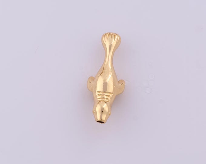 1 pcs 18K Gold Filled Sea Lion Spacer Beads,Animal Beads,Sea Lion Beads for DIY Jewelry Making Findings Supply