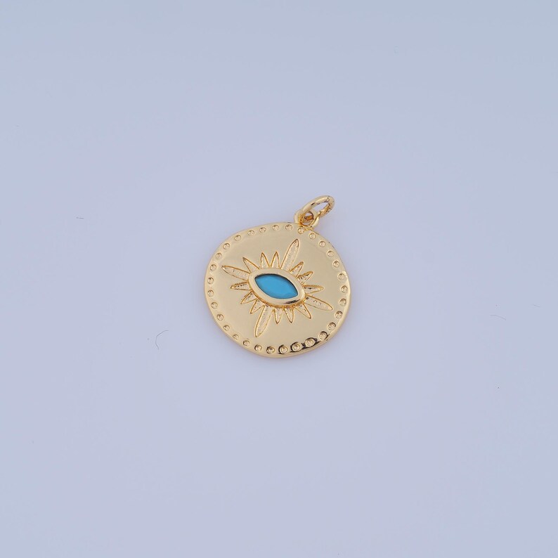 1 Pcs Gold Evil Eye Pendant,18k Gold Filled Eye Charm,devil Eye Charm