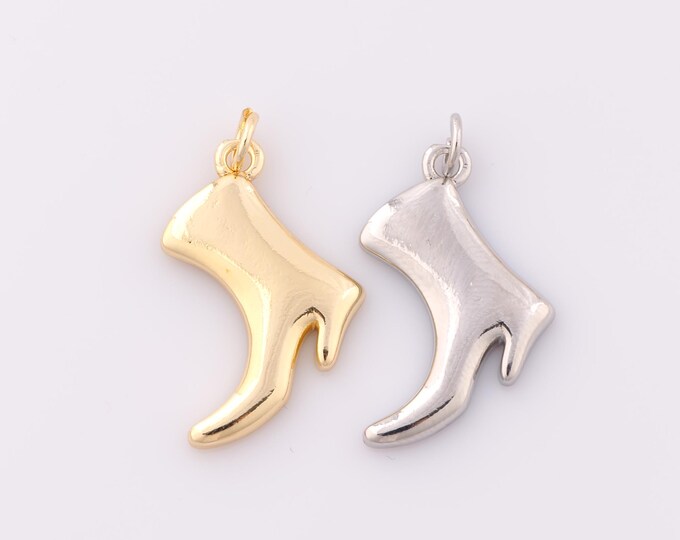 1 pcs Gold Knight Boots Pendant,18K Gold Filled Simple Charm,Minimalist Charm DIY Bracelet Necklace Jewelry Making Findings Supply