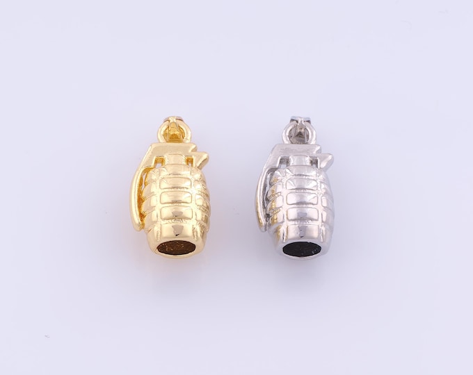1 pcs Gold Grenade Pendant,18K Gold Filled Grenade Charm,Grenade Charms DIY Bracelet Necklace Jewelry Making Findings Supply
