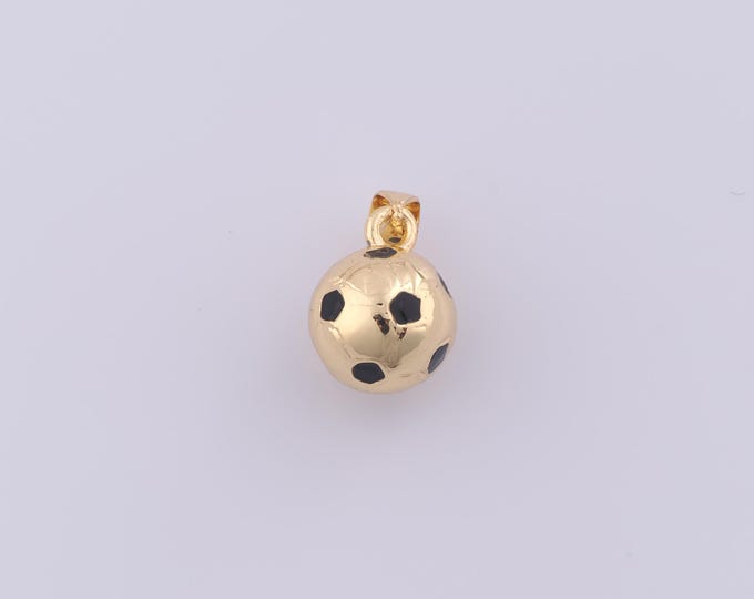 1 pcs Gold Football Pendant,18K Gold Filled Sports Charm,Ball Charms DIY Bracelet Necklace Jewelry Making Findings Supply