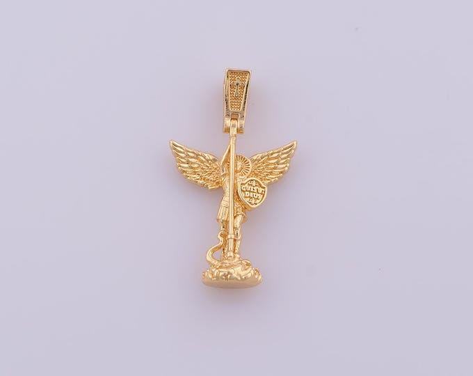 1 pcs Gold San Miguel Pendant,18K Gold Filled San Miguel Angel Charm,San Miguel Charms DIY Bracelet Necklace Jewelry Making Findings Supply