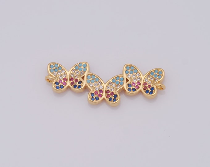 1 pcs Gold Butterfly Connector,18K Gold Filled Butterfly Connector,Butterfly Connector DIY Bracelet Necklace Jewelry Making Findings Supply
