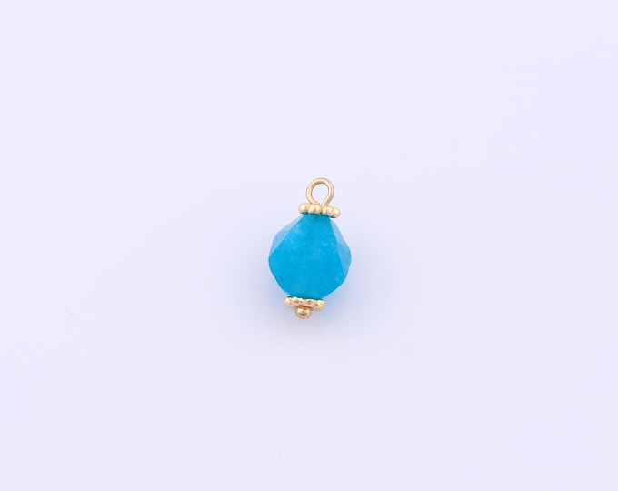 1 pcs Gold Energy Stone Pendant,18K Gold Filled Natural Stone Charm,Stone Charms DIY Bracelet Necklace Jewelry Making Findings Supply