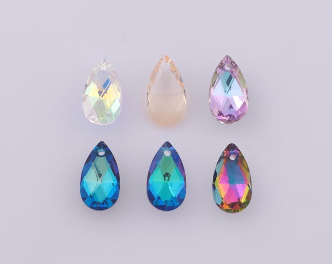 1 pcs Pear Crystal Pendant,Crystal AB Charms,Austrian Crystal,Made in Austria DIY Bracelet Necklace Jewelry Making Findings Supply