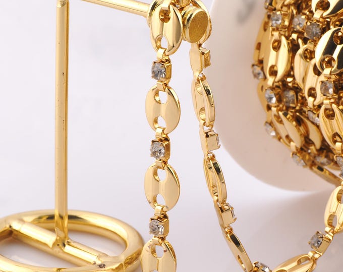 1 Meter Gold Pig Nose Chain, 18K Gold Filled Semi Finished Chain, Specialty Chains, DIY Jewelry Making Supplies