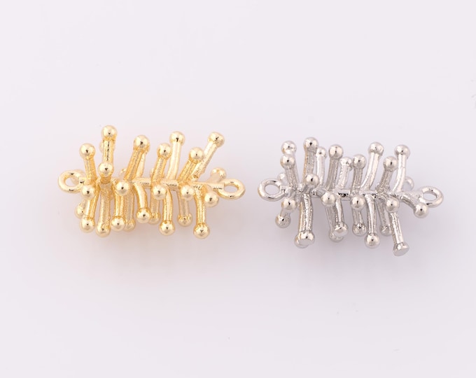 1 pcs Gold Coral Connector,18K Gold Filled Minimalist Connector,Coral Connector DIY Bracelet Necklace Jewelry Making Findings Supply