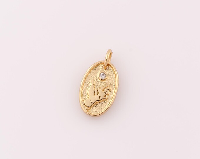 1 pcs Gold CZ Hand Pendant,18K Gold Filled Oval Charm,Hand Charm DIY Bracelet Necklace Jewelry Making Findings Supply