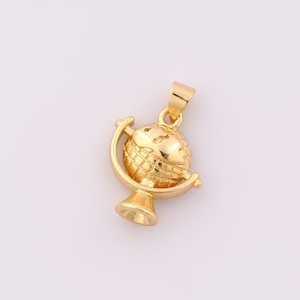 1 pcs Gold Globe Pendant,18K Gold Filled Globe Charm,Globe Charm DIY Bracelet Necklace Jewelry Making Findings Supply