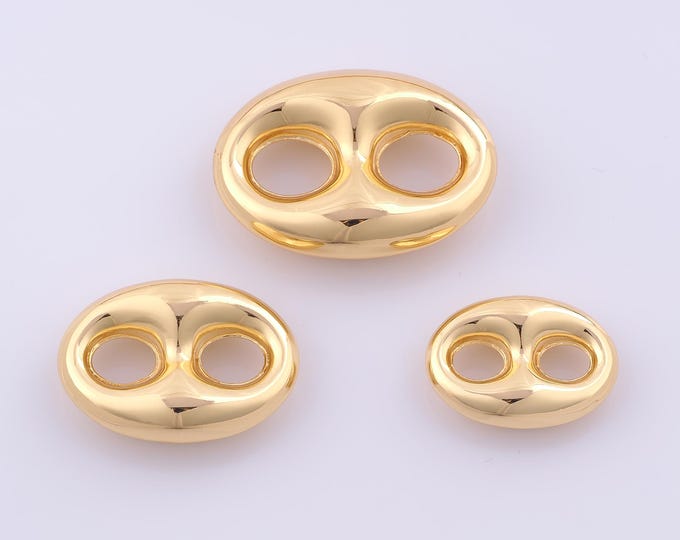 1 pcs Gold Pig Nose Connector,18K Gold Filled Pig Nose Connector,Pig Nose Connector DIY Bracelet Necklace Jewelry Making Findings Supply