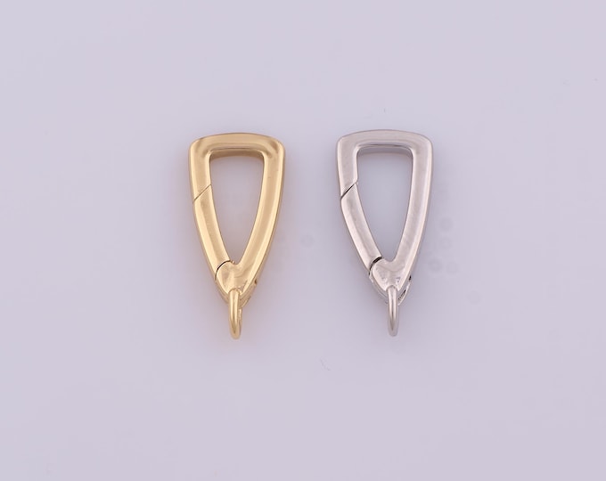 Gold Push Door Clasp,18K Gold Filled Spring Clasp,Triangle Clasp for DIY Bracelet Necklace Jewelry Making Findings Supply