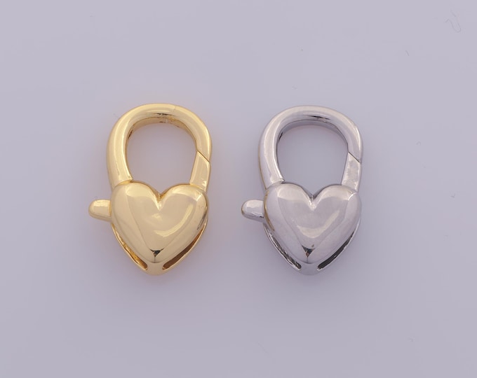 1 pcs Gold Heart Lobster Clasp,18K Gold Filled Spring Clasp,Claw Clasp for DIY Bracelet Necklace Jewelry Making Findings Supply