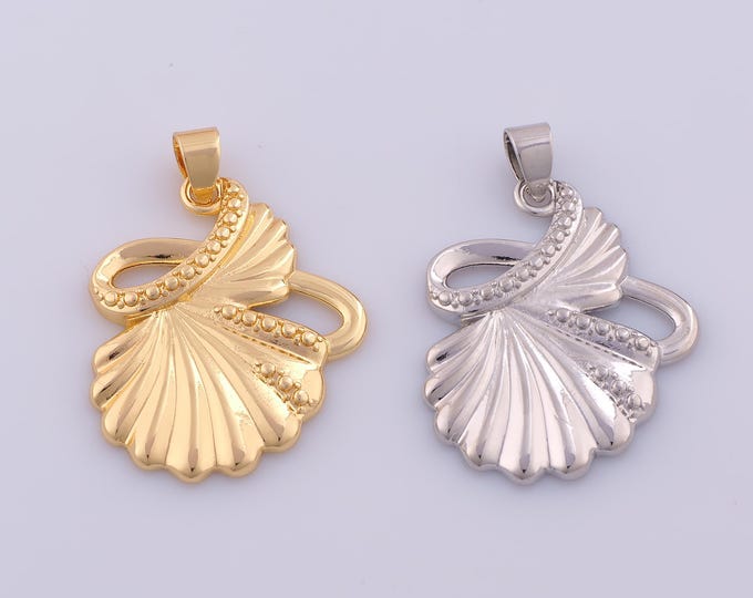 1 pcs Gold Shell Pendant,18K Gold Filled Oyster Charm,Shell Charms DIY Bracelet Necklace Jewelry Making Findings Supply