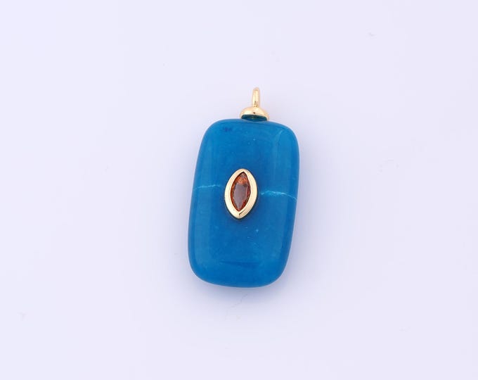 1 pcs Gold Energy Stone Pendant,18K Gold Filled Natural Stone Charm,Stone Charms DIY Bracelet Necklace Jewelry Making Findings Supply