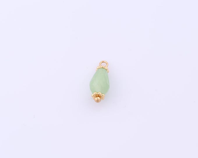 1 pcs Gold Energy Stone Pendant,18K Gold Filled Natural Stone Charm,Stone Charms DIY Bracelet Necklace Jewelry Making Findings Supply