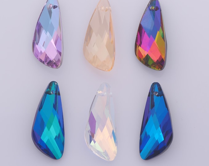 1 pcs Wing Crystal Pendant,Crystal AB Charms,Austrian Crystal,Made in Austria DIY Bracelet Necklace Jewelry Making Findings Supply