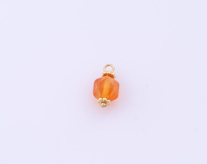 1 pcs Gold Energy Stone Pendant,18K Gold Filled Natural Stone Charm,Stone Charms DIY Bracelet Necklace Jewelry Making Findings Supply