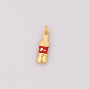 Ciondolo bottiglia di Coca Cola smaltata in oro, ciondolo bottiglia di Coca Cola riempita in oro 18K, ciondoli bottiglia di Coca Cola, fornitura di accessori per la creazione di gioielli fai da te con braccialetti e collane