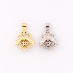 1 pcs Gold CZ Insect Pendant,18K Gold Filled Insect Charm,Insect Charms,DIY Bracelet Necklace Jewelry Making Findings Supply